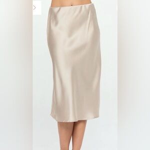 Elegant Satin Midi Skirt
